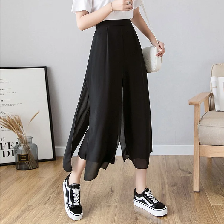 Chiffon Shift Casual Gathered Pants QueenFunky