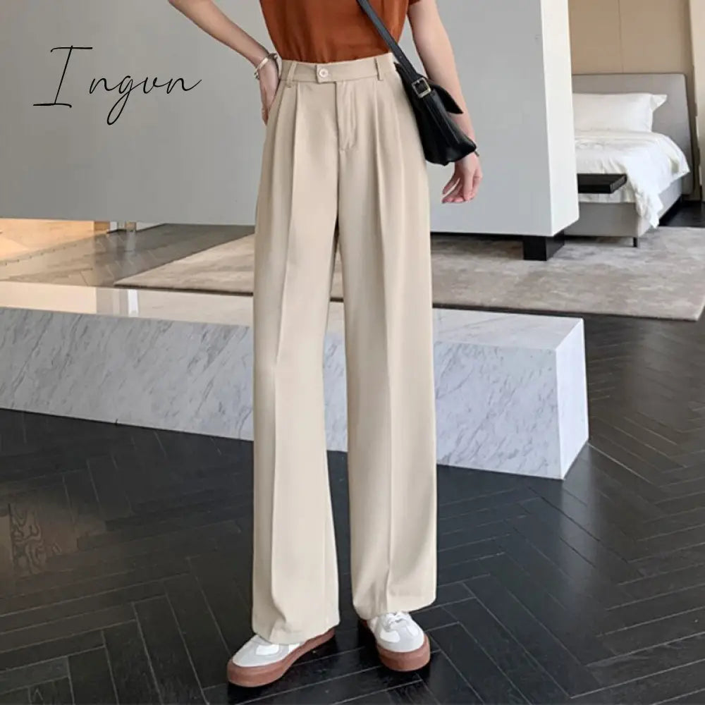 Ingvn - Spring Outfits Pants Women Korean Style Casual High Waist Chic Office Lady Female Elegant