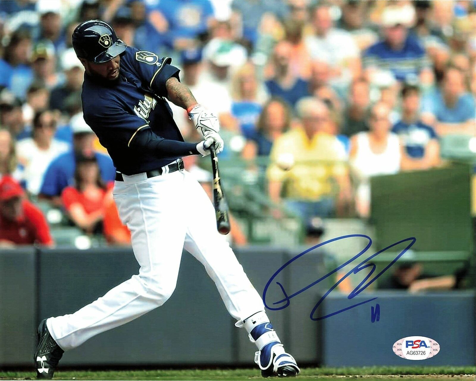 Domingo Santana signed 8x10 Photo Poster painting PSA/DNA Milwaukee Brewers Autographed