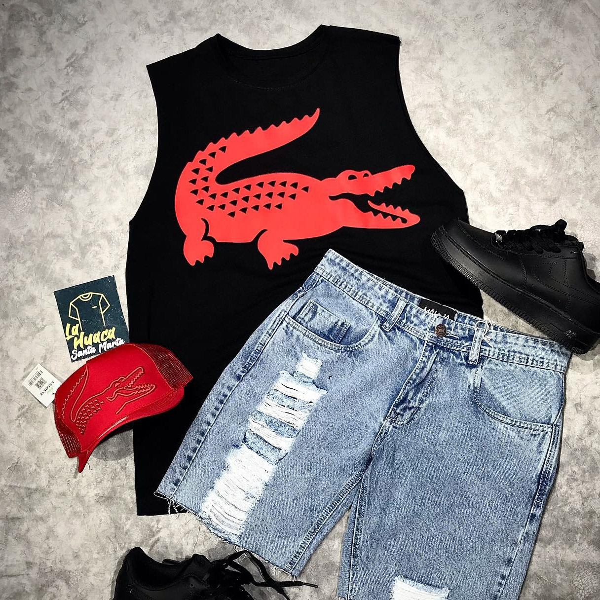 Classic Lacoste Oversized Cotton Tank Top