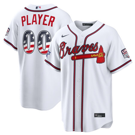 Youth Atlanta Braves Nike White 2026 All-Star Edition Stars & Stripes Stadium Custom Jersey