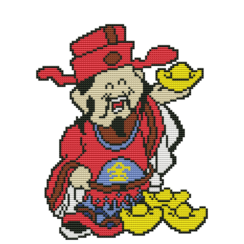

God Of Wealth - Bead Embroidery - Keychain, 501 Original