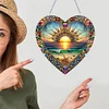 (US Only)Sunrise 2D Flat DIY Diamond Art Suncatcher Diamond Art Pendant for Home Decor