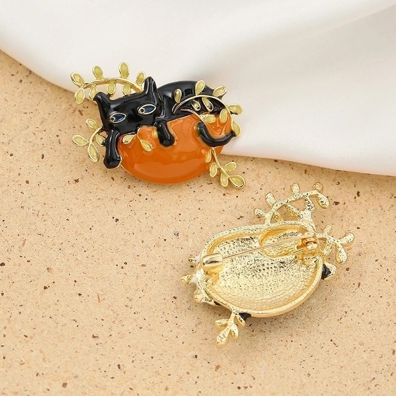 Cartoon Style Pin Cat Alloy Enamel Women’s Brooches