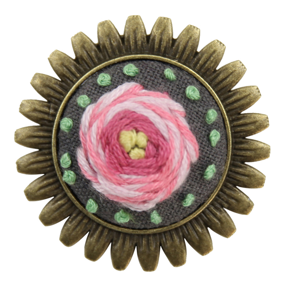 

Rose - Cross Stitch Embroidery - Applique Brooch, 501 Original