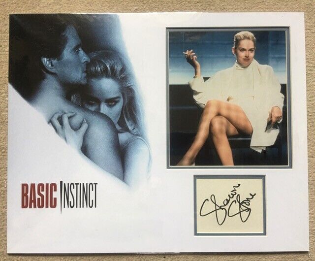 SHARON STONE SIGNED BASIC INSTINCT Photo Poster painting MOUNT UACC REG 242