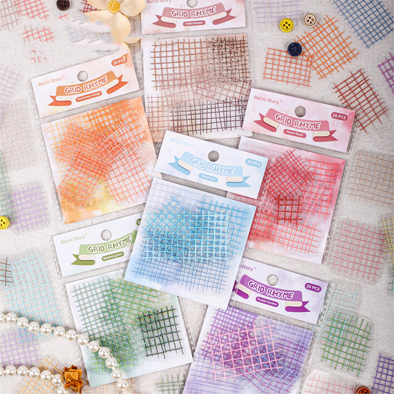 펫 스티커 - 게윤 시리즈 빈티지 그리드