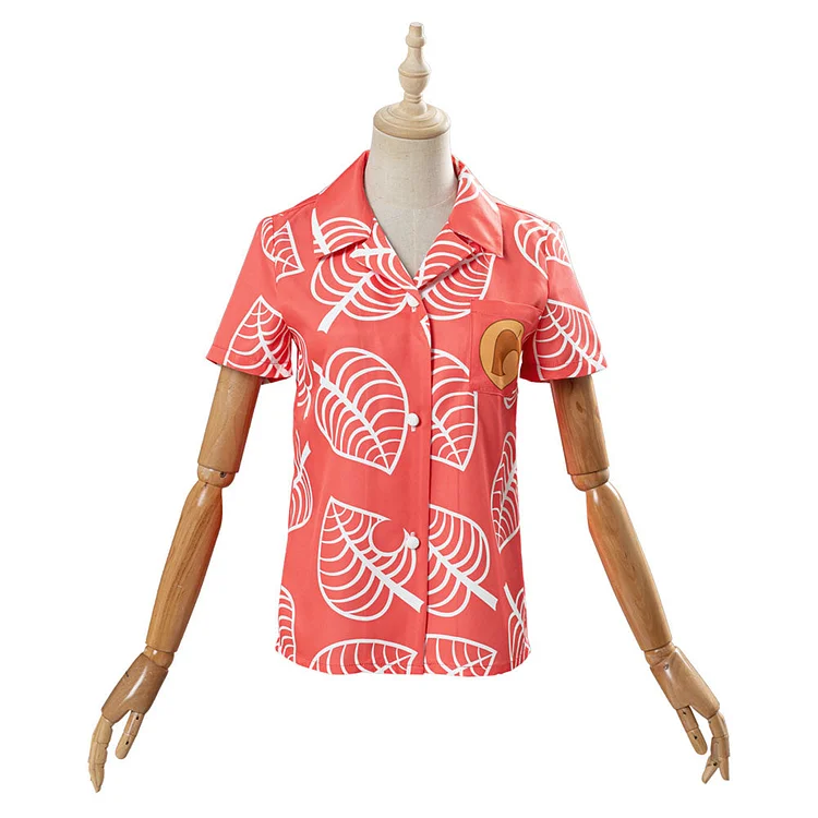 Game Animal Crossing Top Isabelle Cosplay Costume Women Short Sleeve Shirt Halloween Carnival Suit
