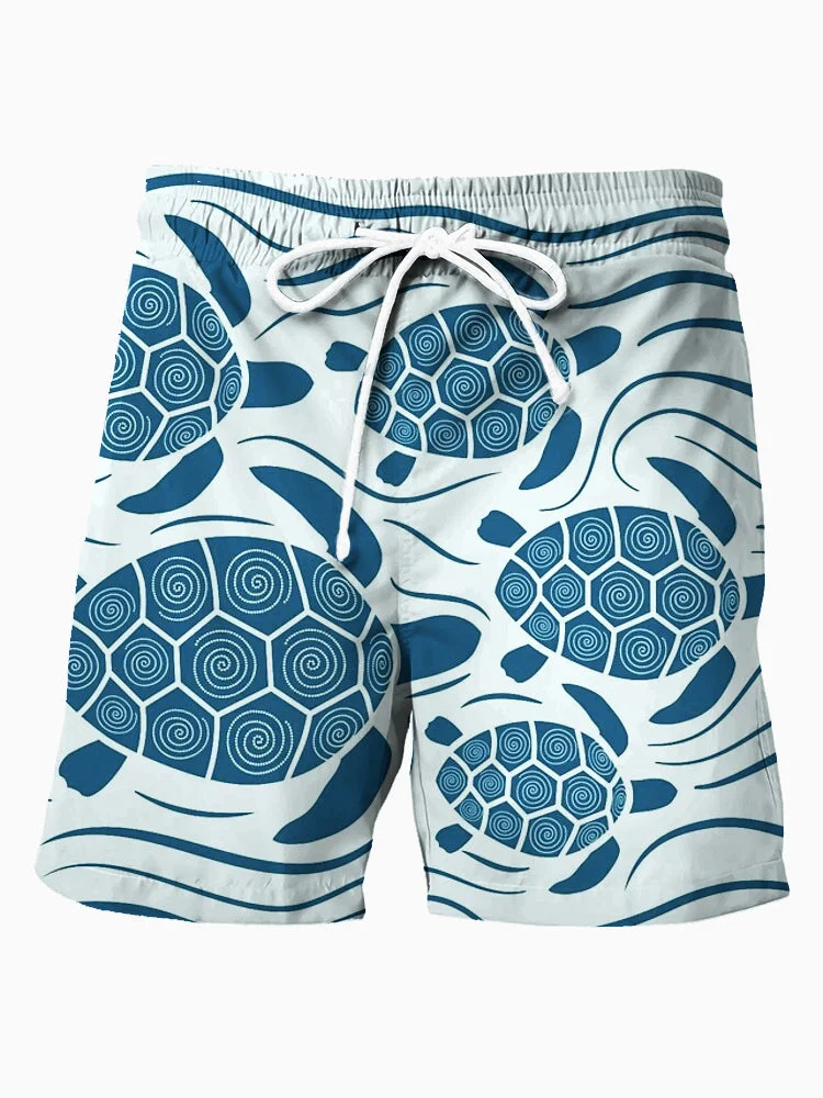 Men's Green Sea Turtle Beach Pants Board Shorts