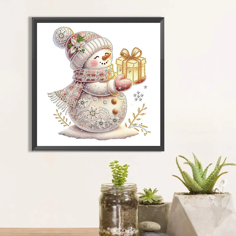 Diamond Painting - Partial Special Shaped Drill - Snowman(Canvas|30*30cm)