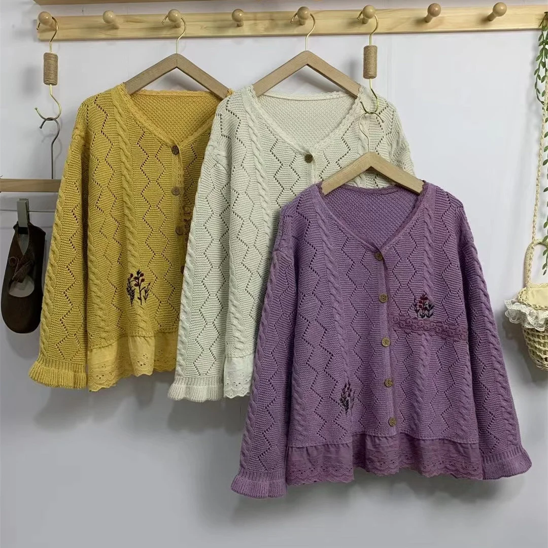 Chicfifth Sweater Women Winter Long Sleeve High Quality Autumn Vintage Top Knitted Cardigan