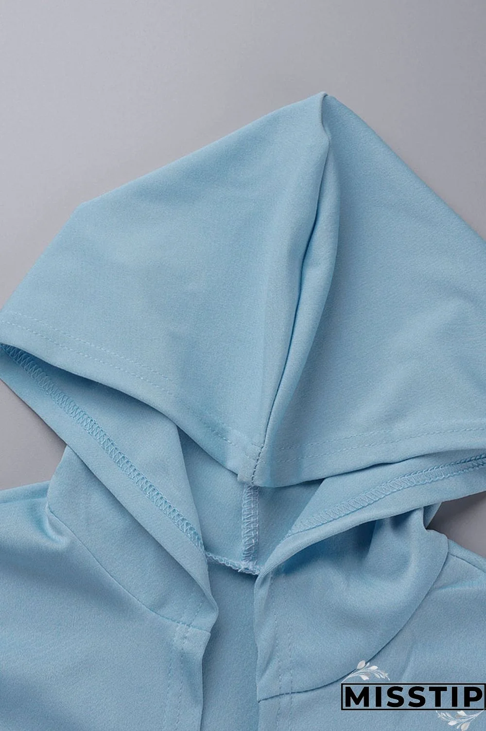 Blue Casual Solid Basic U Neck Long Sleeve Two Pieces