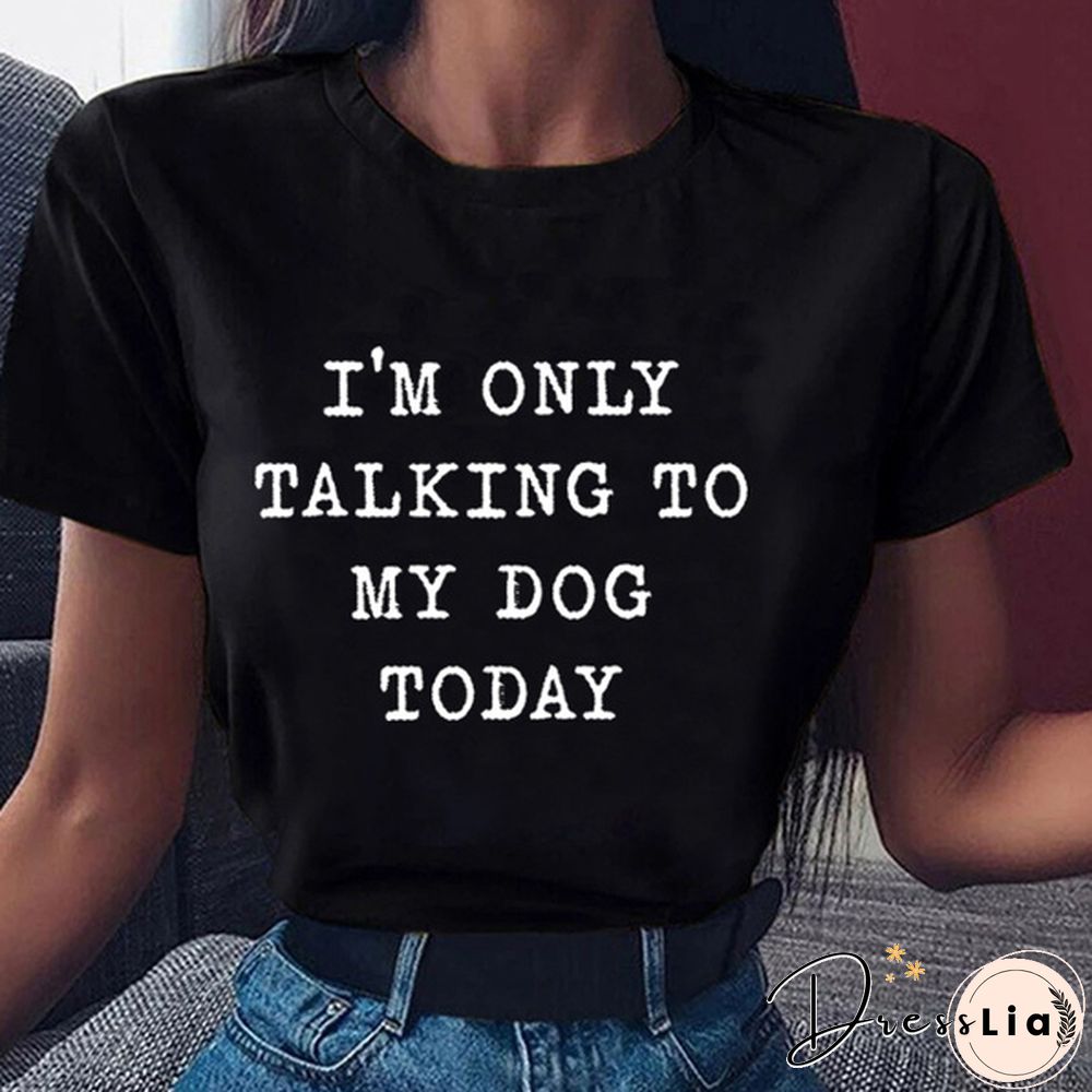 Women's Fashion Letter Printed T-shirts Girls' Funny Graphic Tee Tops Casual Crew Neck Short Sleeve Shirt Tops Laides Summer T-shirts Dog Lover Female Clothes