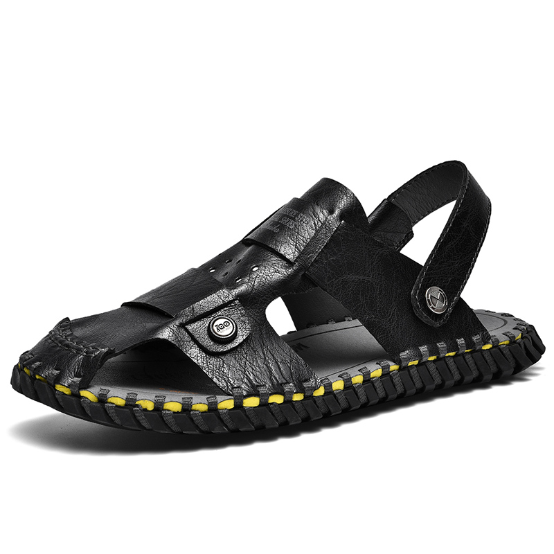 Cricsblue Popular Shoes Men's Fashion Handmade Sandals Leather Sandal for Man Comfortable and Durable Summer Outddoor Shoes Size 45