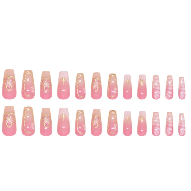 Sweet Minimalist Star Flower ABS Press-on Nails 1 Set