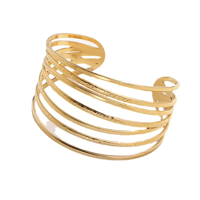 Stripe Stainless Steel Electroplating Bangles