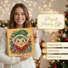 (25x25cm)DIY Pearl Painting Xmas Framed Handmade Pearl Material Art Kit Living Room Decor