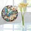 (Upgrade Size)DIY Double Sided Effect Diamond Painting Hanging Pendant Kit (Flower Butterfly)