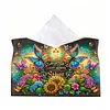 DIY Diamond Art Tissue Box Holder Flower Butterfly PU Leather Diamond Art Desktop Organizer Resin Rhinestone Storage Organizers Gem Art Home Office Decor Craft Gift