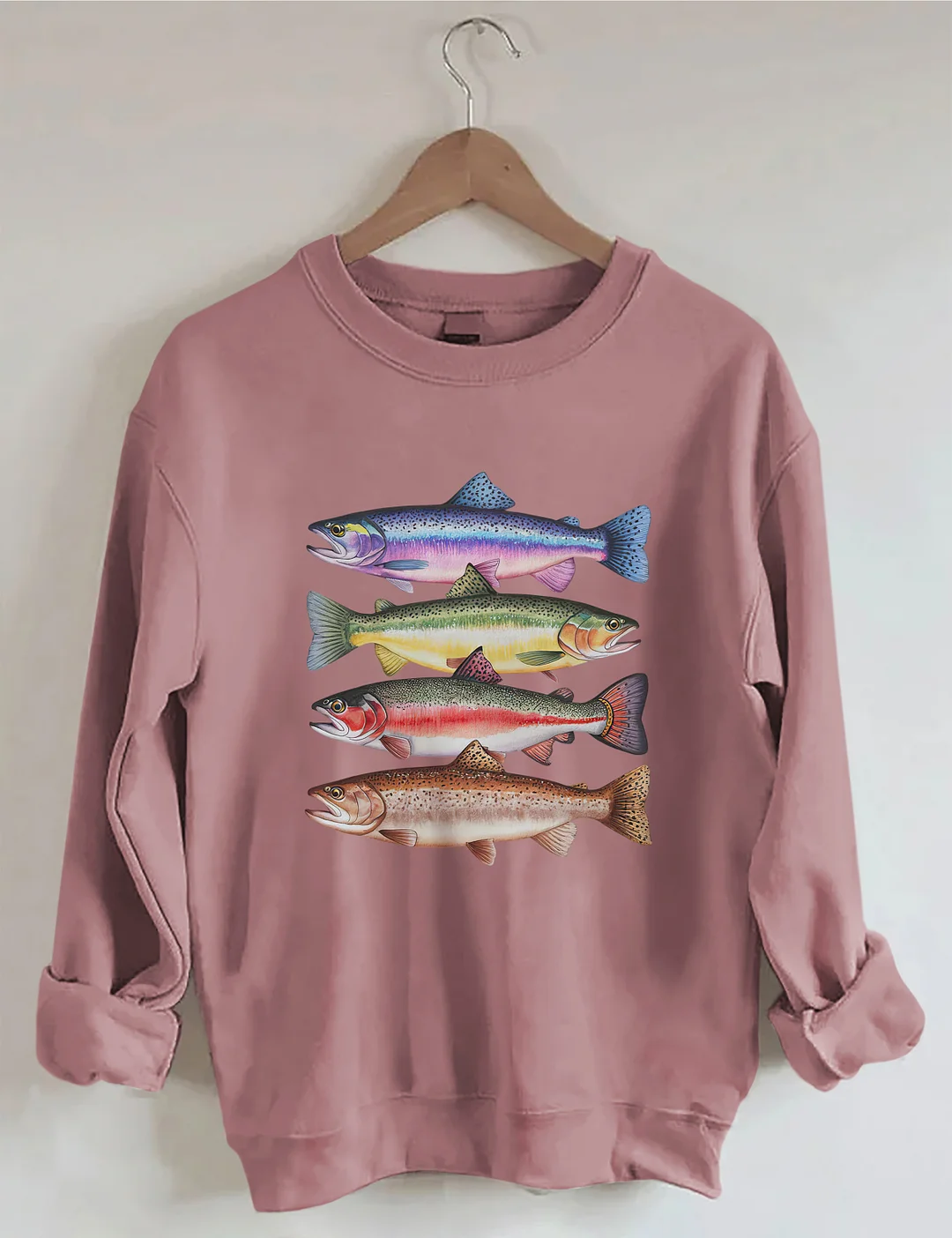 Abstract Colorful Trout In A Row Sweatshirt