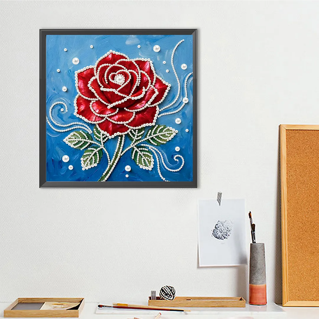 Romantic Roses DIY Pearl Painting Art Kits Frameless for Home Decor 30x30cm