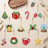 12pcs Christmas Atmosphere Double-Sided DIY Diamond Painting Keychain Kit