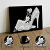 DIY Pearl Painting Girl In High Heels for Home Wall Decor with Frame(20x30cm)