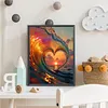 Kit de peinture en diamant 5D bricolage &agrave; toile ronde compl&egrave;te, toile en r&eacute;sine de vagues oc&eacute;aniques c&oelig;ur