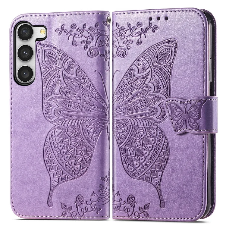 Samsung Galaxy Galaxy s series embossed butterfly wallet flip phone case
