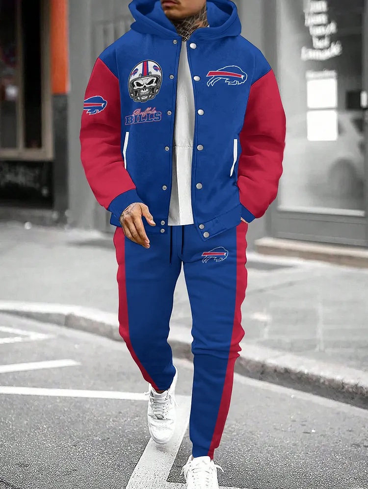 Buffalo Bills 2026  New Design Hooded Jacket With Drawstring Waistband Joggers 2pcs Set
