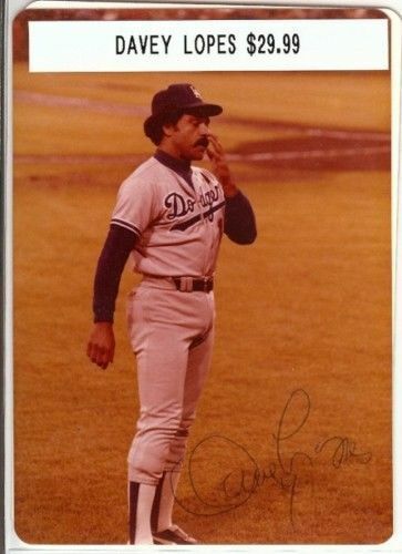 Davey Lopes 3.5 X 5 Photo Poster painting Hand signd Autograph Dodgers 3rd Base Coach Vintage