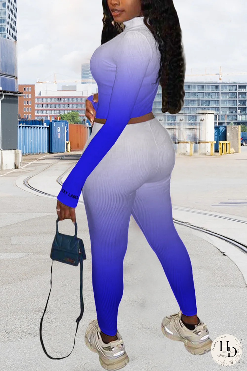 Rose Red Casual Print Letter Turndown Collar Long Sleeve Two Pieces