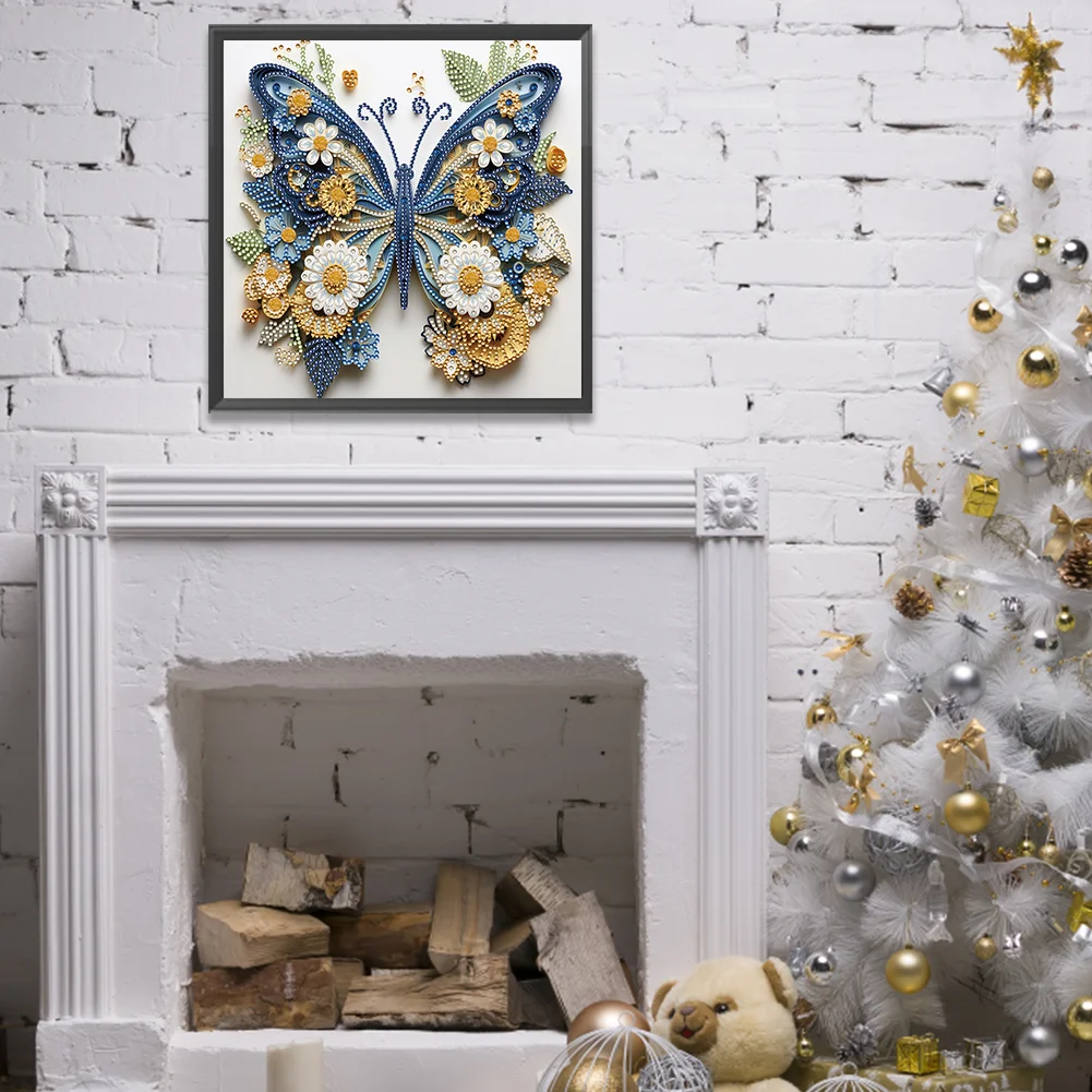 Diamond Painting - Partial Special Shaped Drill - Butterfly(Canvas|30*30cm)