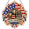 DIY 9/11 Memorial Diamond Painting Acrylic Hanging Ornament, Pearl & Special Shaped Drill Art, Double-Sided Printed Patriotic Home Decor(Firefighter Tribute)
