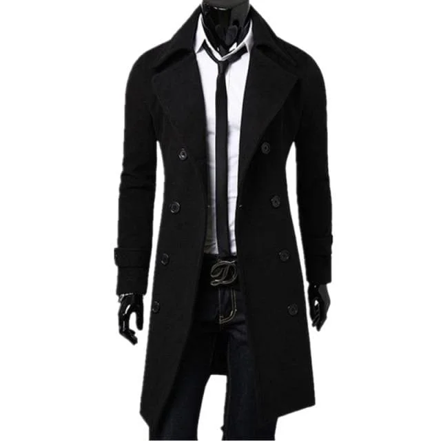 Dark Academia Men's Casual Dark Academic Trench Coat DK046