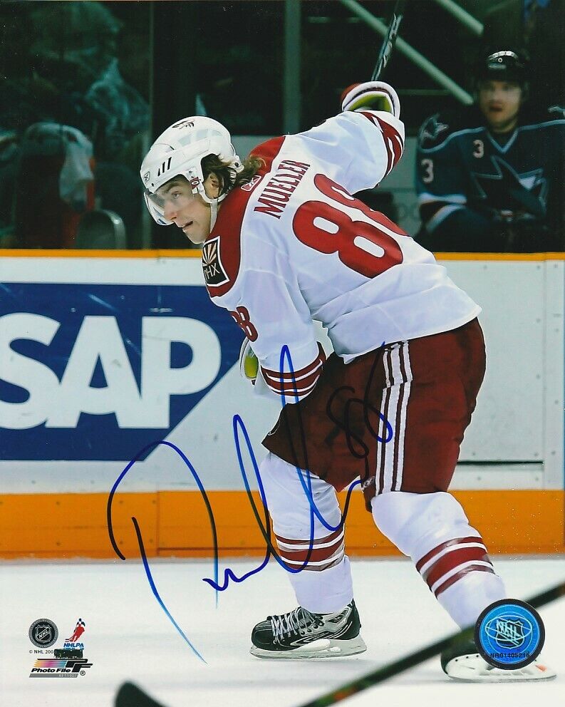 PETER MUELLER SIGNED PHOENIX COYOTES 8x10 Photo Poster painting #5 ARIZONA Brno Kometa PROOF!