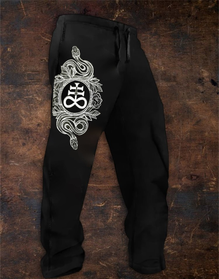 Art Print Track Pants Satan Unisex Casual Sweatpants / Rvogue / Rvogue