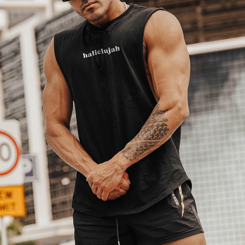 Hallelujah Print Breathable Tanktop、、URBENIE