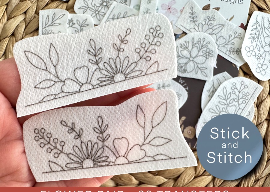Hello Autumn Stick and Stitch Embroidery Designs, Water Soluble