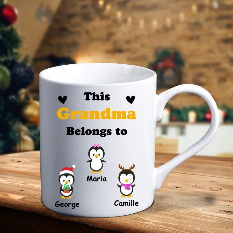 Penguins Ceramic Mug Customized Titles & 1-6 Names Cup Personalized Christmas Mugs Gift for Family