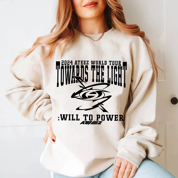 2024 ATEEZ World Tour Towards the Light: Will to Power Logo Design Sweatshirt officialateezshop