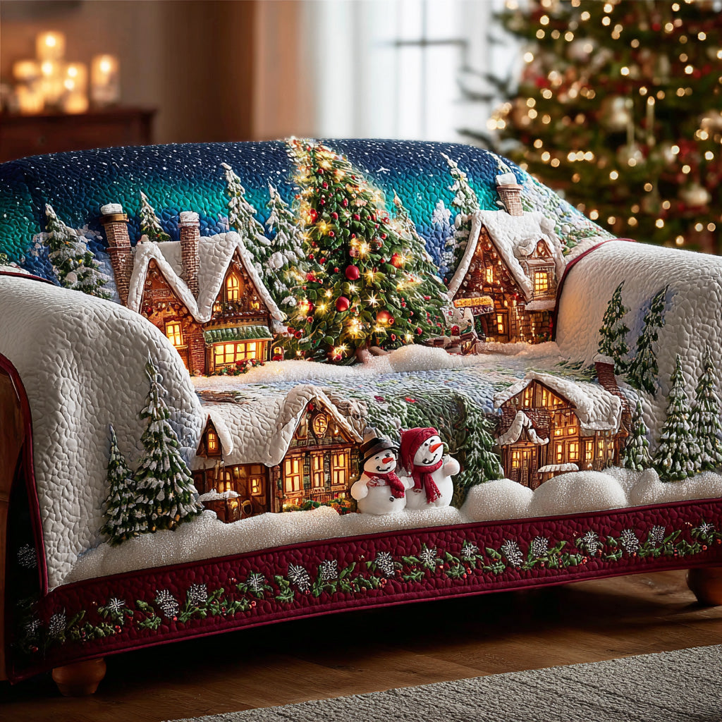 Christmas Glow Valley Quilted Sofa Cover NCU0TD1834 everthome