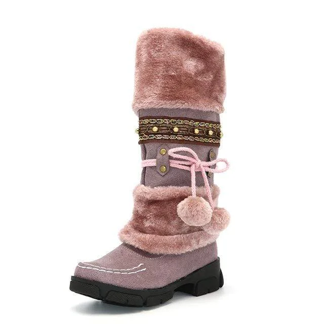 Side-Lace Casual Snow Thick-Soled Mid-Boots shopify Stunahome.com