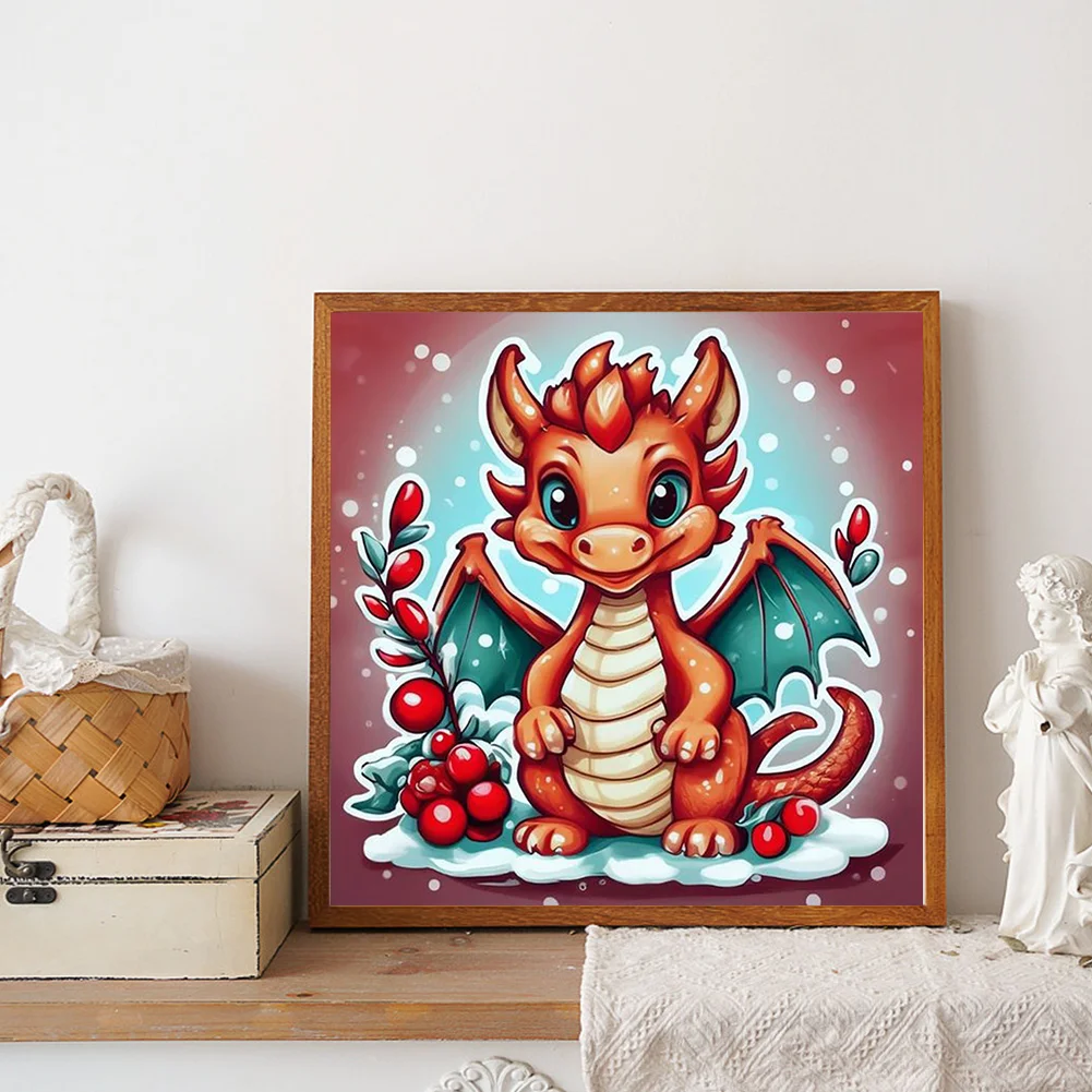Full Round Diamond Painting 30*30cm - Little Dragon