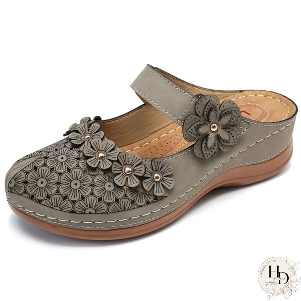 Fashion Women Vintage Style Sandals Flats Shoes Summer Casual Shoes Vintage Shoes for Women Leather Shoes Plus Size