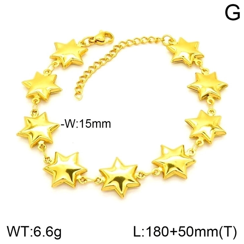 Elegant Minimalist Cross Star Heart Shape 201 Stainless Steel 302 Stainless Steel 304 Stainless Steel Bracelets In Bulk