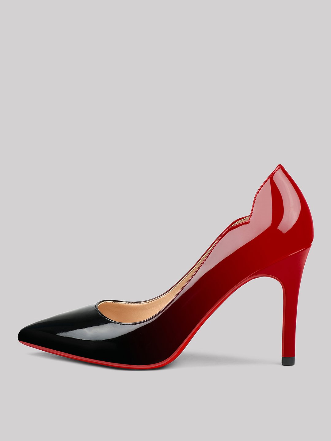 3.5'' Women's Pointed Toe Kitten Heels Hot Chick Red Bottom Stiletto Gradient Pumps