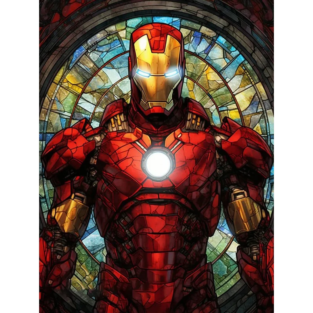 Diamond Painting - Full Round Drill - Stained Glass Iron Man(Canvas|30*40cm)