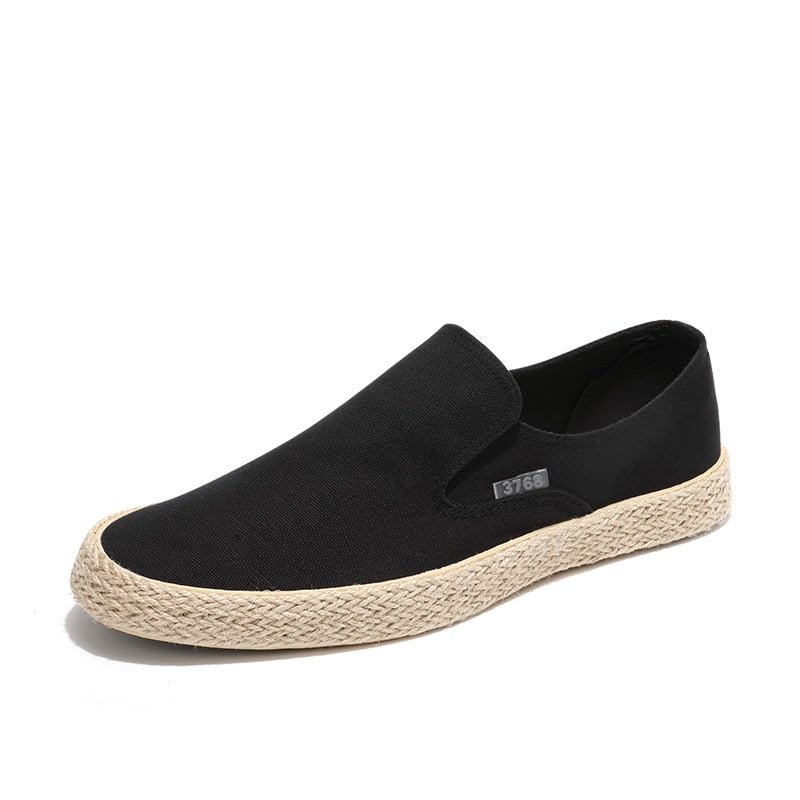 2021 New Summer Men's Solid Outdoor Casual Shoes Trendy Slip-On Canvas High Quality Loafers Shoes Fashion Non-Slip Driving Shoes