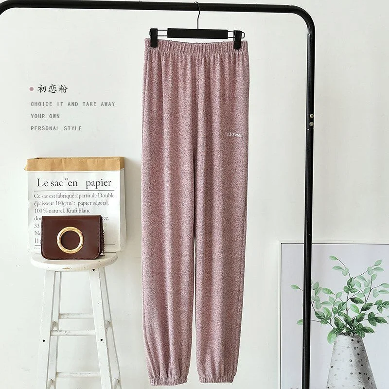 Abebey  Casual Women Pants Casual Elastic Waist Sleep Bottoms Home Trousers Lounge Wear Harajuku Pants Joggers Harem Pants 122948WKA